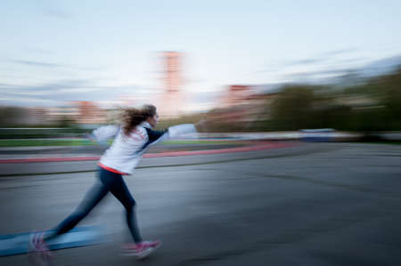 MOSCOW, RUSSIA - MAY 13, 2017: Russian athlete Yulia Shafenkova throws a metal ball for bocce volo on tournament Day Running.のeditorial素材
