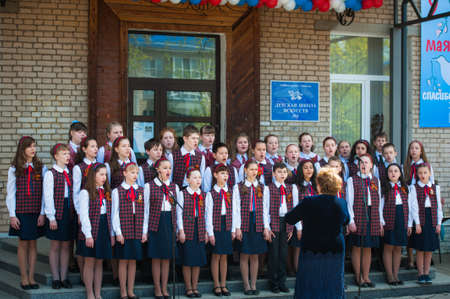 OBNINSK, RUSSIA - MAY 9, 2015: Musical concert on Victory Day.のeditorial素材