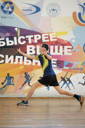 SAROV, RUSSIA - MAY 30 2021: Sarov Open Badminton Championship.のeditorial素材