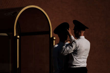 MOSCOW, RUSSIA - JULY 11 2021: Changing of the guard at the tomb of the unknown soldierのeditorial素材