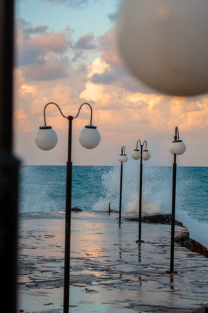 View of the resort town of Hersonissos on Crete