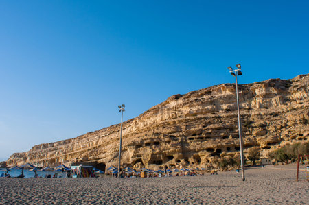 Hippie holes in the rock, Matala, Crete