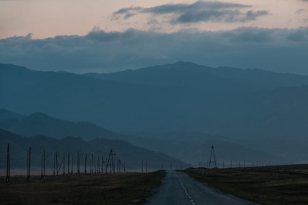 Road to Tyungur in the Republic of Altaiの写真素材