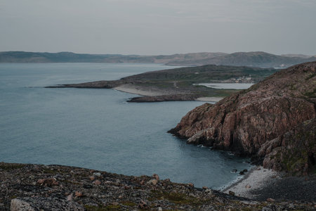 Barents Sea shore in Teribenka, Murmansk region