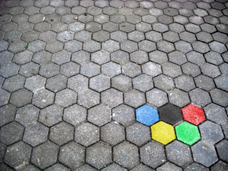 Road in the sports competition colorsのeditorial素材