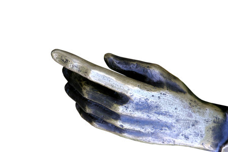 Iron hand on a white background 