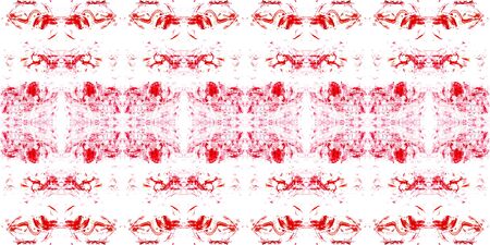 Abstract strokes of red paints on a white paper in a kaleidoscope.の写真素材