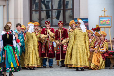 Grodno, Belarus, June 4, 2022 XIII festival of national cultures. A holiday on the streets of the...