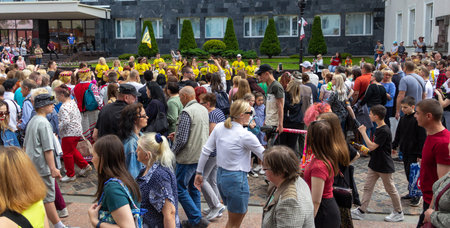 Grodno, Belarus, June 4, 2022 XIII festival of national cultures. A holiday on the streets of the...