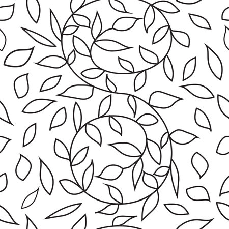 Spring pattern with plants. Vector botanical elements. handmade flowers. Abstract modern botanical silhouettes.のイラスト素材