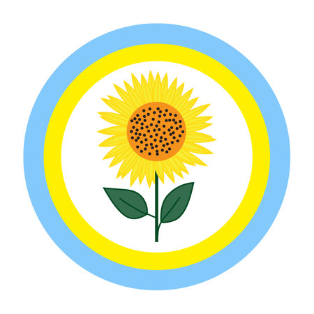 bright sunflower. vector background. handmade flower. Abstract modern concept postcard or banner.のイラスト素材