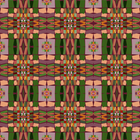 Geometric textile seamless pattern in ethnic style.