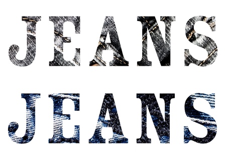 Word denim fabric blue and black colorsの写真素材