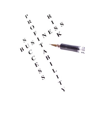 A conceptual look at business, risk, profitability, successの写真素材