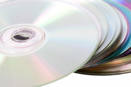 CD / DVD. Close-Up view isolated white backgroundの写真素材