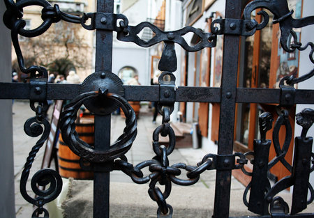 Wrought iron gate.