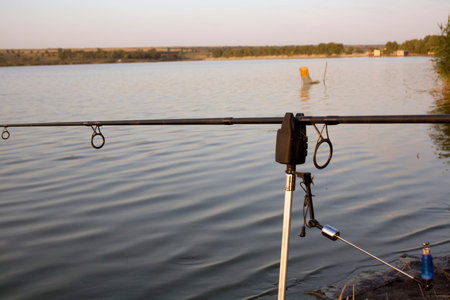 Warning for fishing, swinger closeup