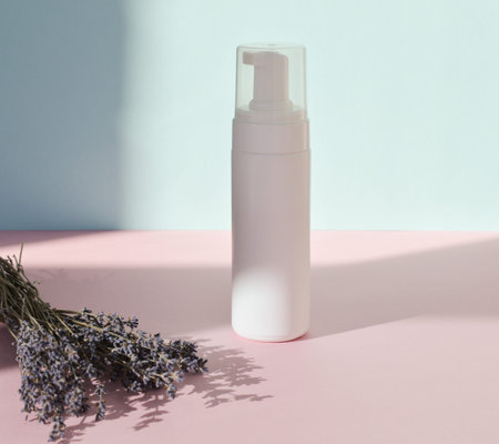 A mock-up of a cosmetic skin care product. The concept of eco-organic cosmetics with natural...
