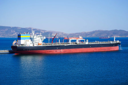 Sea transportation of Liquefied Petroleum Gas. LPG tanker is heading to LPG terminal for gas...