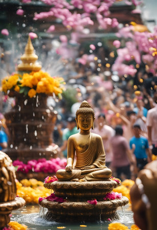 Buddha statue in the temple, Thailand. Selective focus.の素材
