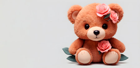 Teddy bear on a white backgroundの素材