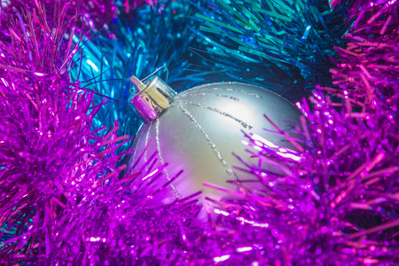 New Year tinsel balls Christmas decorationsの写真素材