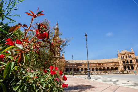 Sevilla, Spain , September 10, 2015:  Plaza de Espana (square of Spain),  in Seville, Spainのeditorial素材