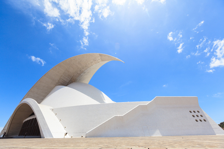 Santa Cruz de Tenerife, Spain - May 03, 2012: Auditorio de Tenerife - futuristic and inspired in organic shapes, building designed by Santiago Calatravaのeditorial素材