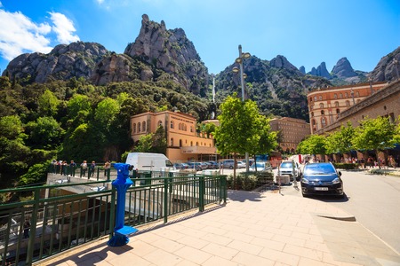 Viewpoint above Montserrat monorail railway station, Catalonia, Spainのeditorial素材