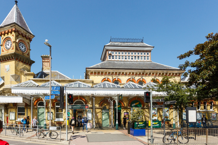 Exterior of the Eastbourne train station, United Kingdomのeditorial素材