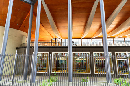 PARIS, FRANCE -1 JULY 2016- Opened in 1951, the Jussieu Campus of the Universite Pierre et Marie...