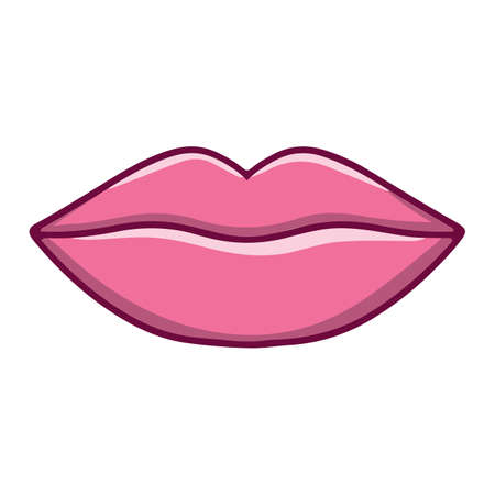 Beautiful pink lips. Vector on a white background.のイラスト素材