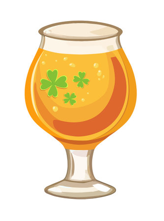 A collection of hot and frothy drinks for St. Patrick's Day. isolated on a white background. Vector illustration.のイラスト素材