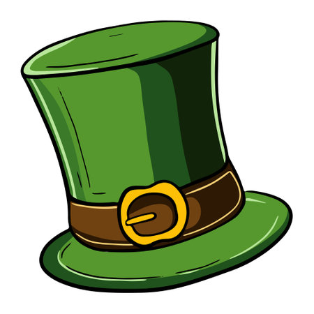 A green hat for St. Patrick's Day. isolated on a white background. Vector illustration.のイラスト素材