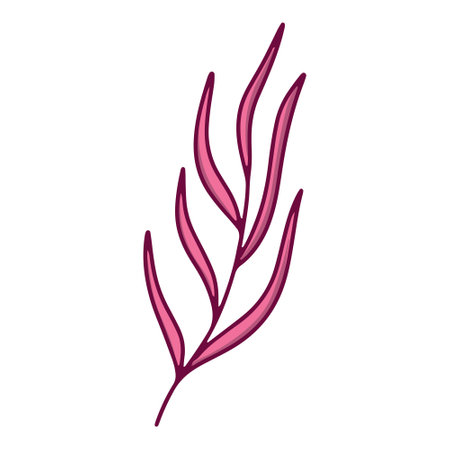 Pink insulated leaf. On a white background. Vector is isolated.のイラスト素材