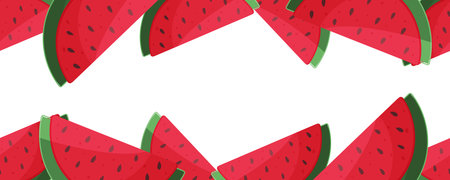 Watermelon border frame with empty centerのイラスト素材