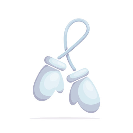Light blue winter mittens vector illustrationのイラスト素材
