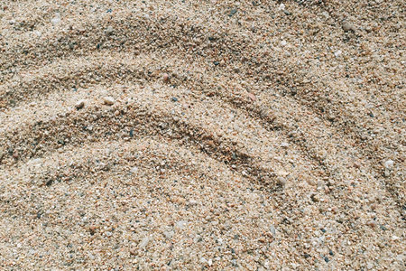 Yellow sand near the water on the beach. Nature background.