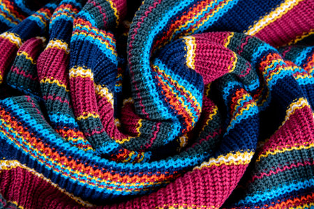 Color strips cotton gentle texture clothes. Textile cloth background. Fashion concept.の写真素材