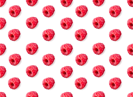 Vector realistic raspberry seamless pattern isolated. 3d fruit ornament for poster,banner, print, advertisement design.のイラスト素材