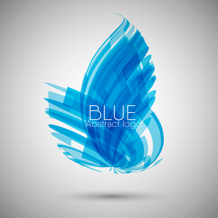 Vector abstract digital curves blue object on grey backgroundのイラスト素材