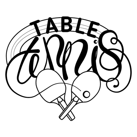 Vector table tennis lettering composition black on whiteのイラスト素材