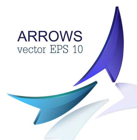 Vector glossy digital realistic arrow isolatedのイラスト素材