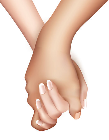 Realistic holding hands isolated vectorのイラスト素材