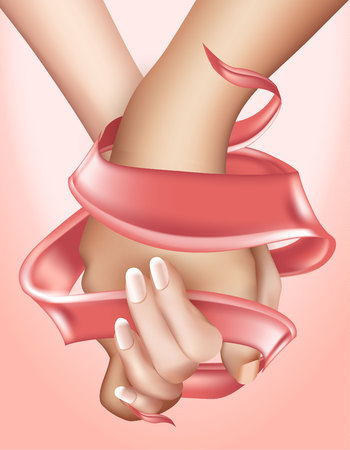 Realistic holding hands isolated vectorのイラスト素材