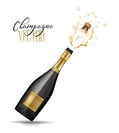 Realistic champagne explosionのイラスト素材