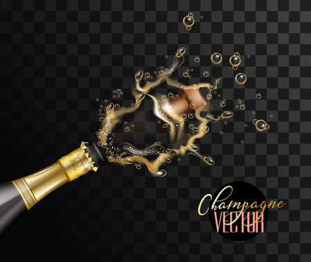 Realistic champagne explosionのイラスト素材