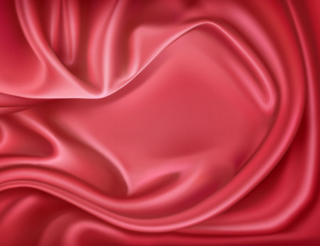 Vector luxury realistic red silk, satin textile.のイラスト素材