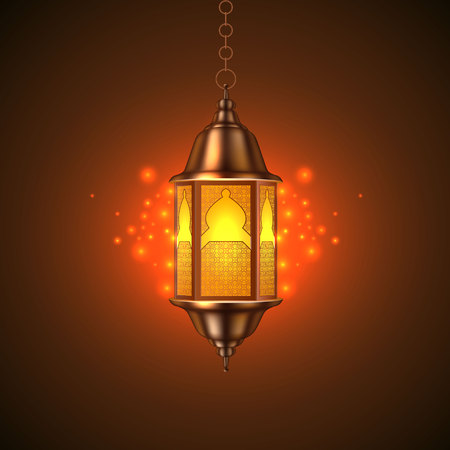 Realistic Ramadan kareem lanternのイラスト素材