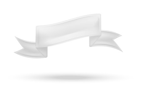 Vector realistic detailed white ribbon scrollのイラスト素材